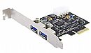 Placa PCI Express com 2 Portas USB 3.0