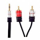 Cabo de Áudio P2 para 2 RCA Stereo (P2 M X 2 RCA M) - 1.8 metros - Preto - Multilaser WI287