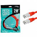Cabo de Rede FTP (Patch Cord) RJ45 Cat 6 - Blindado - 2 metros - Vermelho - Chip SCE 018-1085