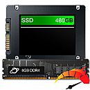 Kit Upgrade de alto desempenho - SSD 480GB + Memória 8GB DDR4, aumento da velocidade do PC em até 10x