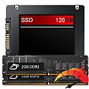 Kit Upgrade de alto desempenho - SSD 120GB + Memória 4GB DDR2 (2x2GB), aumento da velocidade do PC em até 10x