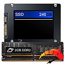 Kit Upgrade de alto desempenho - SSD 240GB + Memória 4GB DDR2 (2x2GB), aumento da velocidade do PC em até 10x