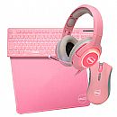 Kit Gamer Dazz Serie M - Teclado + Mouse + MousePad + Headset - Rosa - 62000021