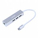 Adaptador USB-C para RJ45 - HUB 3 Portas USB 3.0 - Gigabit - Vinik HC-4RJ