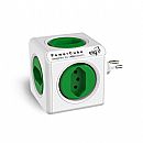Multiplicador de Tomada Elg PowerCube Original - 2P+T - 5 tomadas - Branco e Verde - PWC-R5