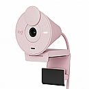 Web Câmera Logitech Brio 300 - Video Chamada e Gravações em Full HD - Rosa - 960-001446