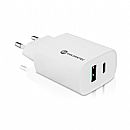 Carregador de Parede USB e USB-C - Goldentec Fast Charge - 20W - Carregamento Rápido - Branco - 62082
