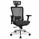 Cadeira de Escritório DT3 Moira - Ergonômica - Apoio Para Cabeça - Suporte Lombar - Encosto Reclinável - Preta - 11214-9