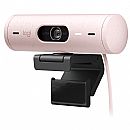 Web Câmera Logitech Brio 500 - Video Chamada e Gravações em Full HD - Microfone Duplo - Rosa - 960-001418