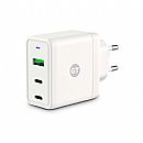 Carregador de Parede Universal Goldentec - USB + 2 USB-C - Fast Charge 65W - Branco - 55020
