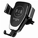 Carregador Veicular para Celular sem Fio com Suporte Bright - Universal - Potência de 10W - 2A - Preto - CG004