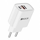 Carregador de Parede USB e USB-C - Hrebos CRG-232CC - 20W - Carregamento Rápido - Com Cabo - Branco Carregador de Parede USB e USB-C - Hrebos CRG-232CC - 20W - Carregamento Rápido - Com Cabo - Branco