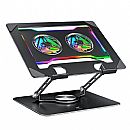 Suporte para Notebook C3Tech - Base Giratória 360° - Altura Ajustável - RGB - NBC-1100BK Suporte para Notebook C3Tech - Base Giratória 360° - Altura Ajustável - RGB - NBC-1100BK