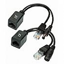 Adaptador PoE Passivo - Kit Adaptador Injetor + Separador - Energia sobre Cabo de Rede - Preto - ChipSce 018-0157