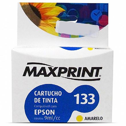Cartucho compatível Epson 133 Amarelo - T133420 - Maxprint 6111148 - para Epson Stylus T22/ T25/ TX120/ TX123/ TX125/ TX235W/ TX420W/ TX320F - Outlet