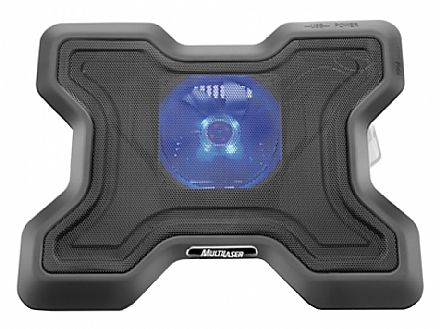 Suporte para Notebook Multilaser X-Cooler - com 1 Nível de Altura - com LED Azul - AC123