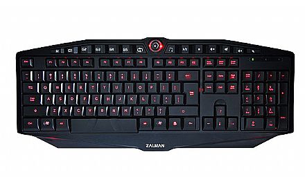 Teclado Gamer Zalman - LED Azul e Vermelho - Programável - ABNT2 - USB - ZM-K400G