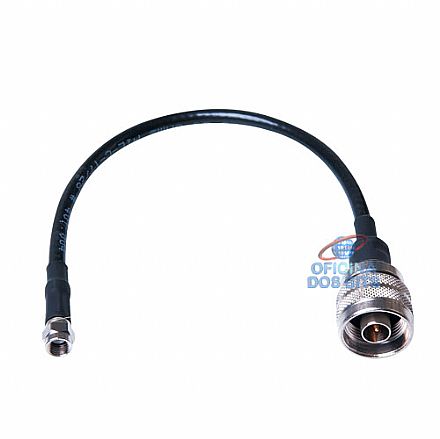 Cabo Coaxial PigTail - 40 cm - Montado - Conector N Macho x SMA Macho Reverso (Macho pino Fêmea) - Aquário MP-1