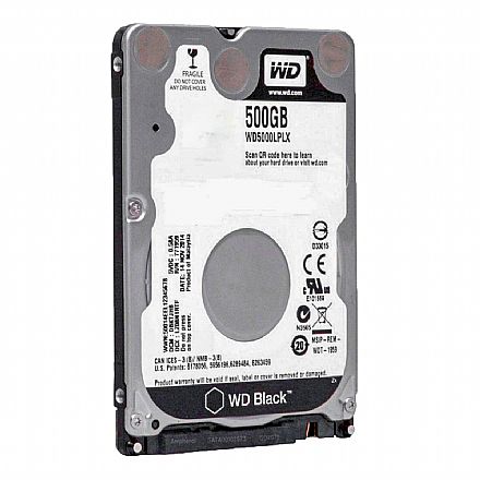 HD 500GB para Notebook - 7200RPM - 7.0 mm - Western Digital Black WD5000LPLX / WD5000LPSX