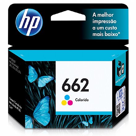 Cartucho HP 662 Colorido - CZ104AB - Para Deskjet 1515 / 1516 / 2545 / 2546 / 2646 / 3546 / 4646