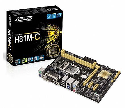 Placa Mãe Asus H81M-C/BR (LGA 1150 - DDR3 1600) - Chipset Intel H81 - DVI/VGA - USB 3.0