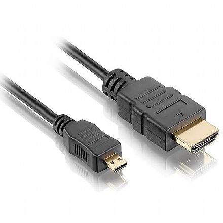 Cabo Conversor Micro HDMI para HDMI - 1,8 metros - 1.4 High Speed Full HD