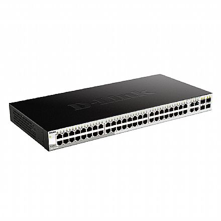 Switch 48 portas D-Link DGS-1210-52 - Gerenciável - 48 portas Gigabit + 4 portas Combo GE/SFP