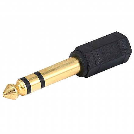Plug Adaptador P2 Stereo para J2 Stereo - Gold