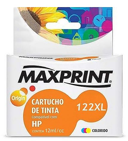 Cartucho compatível HP 122XL Colorido - CH564HB - Maxprint 6111607 - Para HP Deskjet 1000, 2000, 2050, 3050