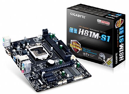 Placa Mãe Gigabyte GA-H81M-S1 (LGA 1150 - DDR3 1600) - Chipset Intel H81