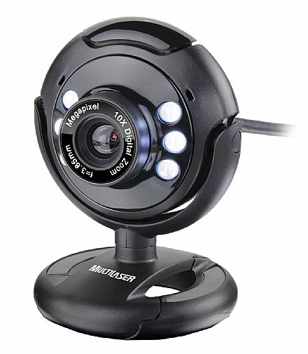 Web Câmera Multilaser Nightvision WC045 - com Microfone e LED