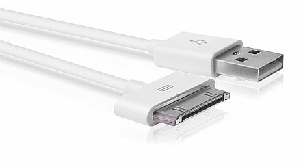 Cabo Para iPhone 30 pinos para USB - 3, 3G, 3GS, 4 e 4S, iPod, iPad - 1,2 metro - Multilaser WI255