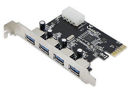 Placa PCI Express com 4 Portas USB 3.0
