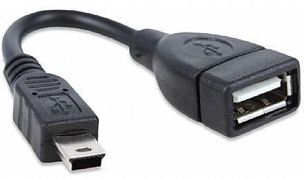 Cabo OTG Mini USB para USB Femea - para Smartphones, Tablets muito antigos