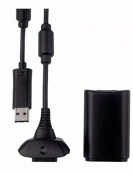 Kit Play e Charge para Controle sem Fio Xbox 360 - Acompanha Bateria e Carregador