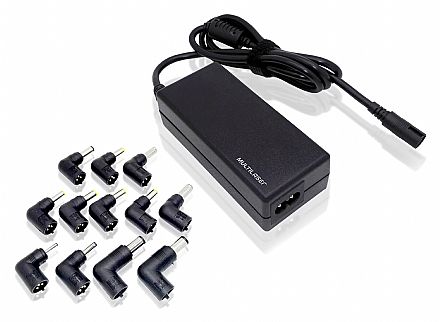 Fonte Carregador Universal para Notebook 65W Multilaser CB082 - com 12 Pontas Intercambiáveis