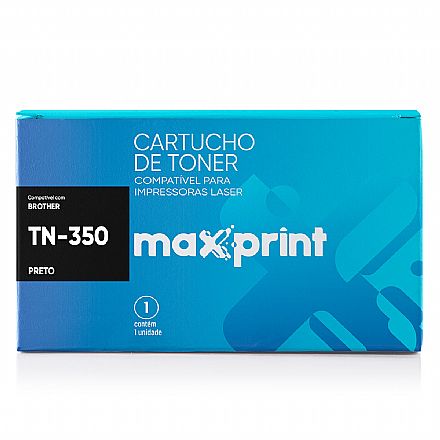 Toner compatível Brother TN350 Preto - Maxprint 567407 - Para Impressoras Brother HL2000 / 6000, DCP7020, MFC7220 / 7225N / 7420, 7820N, FAX 2820 / 2900