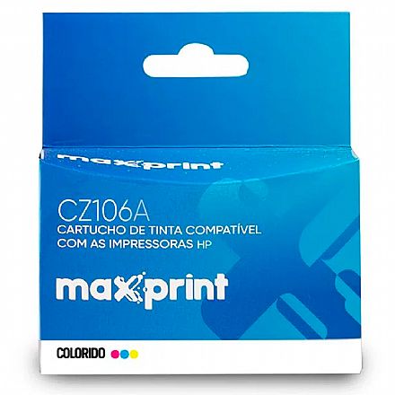 Cartucho compatível HP 662XL Colorido - CZ106A - Maxprint 6112508 - Para Deskjet 1515 / 1516 / 2545 / 2546 / 2646 / 3546 / 4646