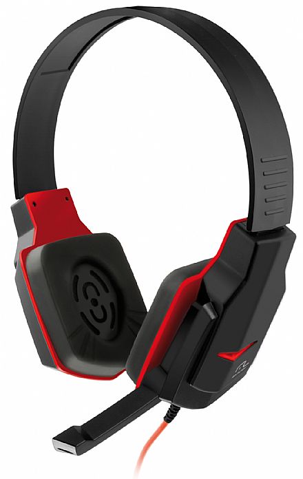 Headset Gamer Multilaser PH073 - com Controle de Volume - Conector P2 - Preto e Vermelho