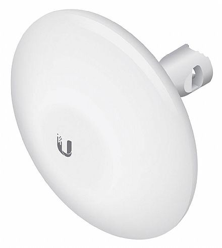 CPE Ubiquiti NanoBeam M5 airMAX - 5 GHz - Antena 16 dBi - 1 porta PoE 100Mbps - Alcance de até 10km - Throughput TCP efetivo de até 150Mbps - NBE-M5-16