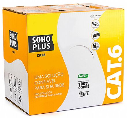 Caixa de Cabo UTP Cat 6 para rede - Furukawa Soho Plus - Homologado - CM - Azul