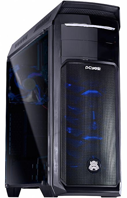 Gabinete PCYes Samurai Blue - com LED Azul - Janela Lateral em Acrílico- com Filtro de Poeira - USB 3.0