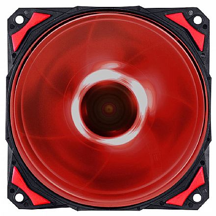 Cooler 120mm PCYes Fury F4 - 1700 RPM - LED Vermelho - F4120LDVM