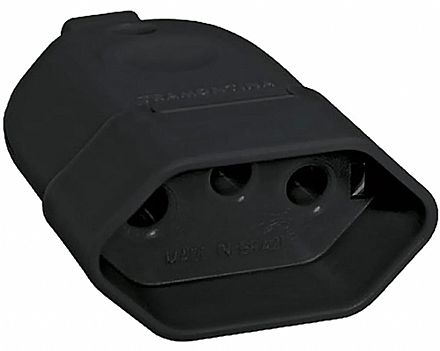 Plug Fêmea - 3 Pinos - 20A / 250V - Preto - Tramontina