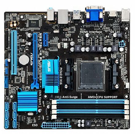 Asus M5A78L-M PLUS/USB3 (AM3+ DDR3 2000 O.C) TDP 125W - Chipset AMD 760G - USB3.0