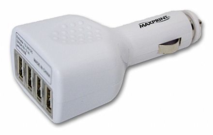 Carregador Veicular USB - com 4 portas USB - 3.1A - Maxprint 52417