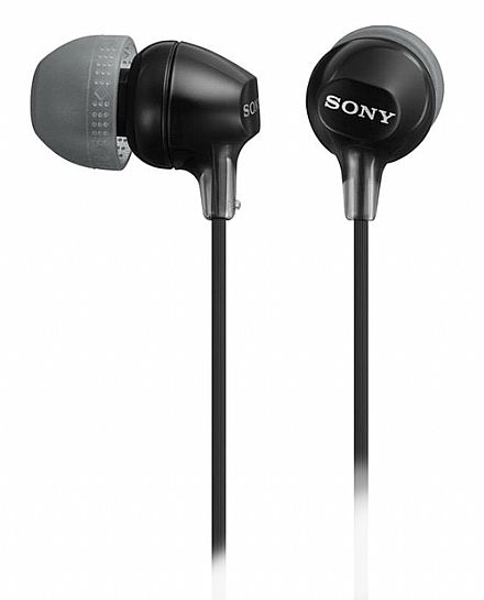 Fone de Ouvido Intra-Auricular Sony MDR-EX15LP - Conector P2 - Preto