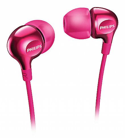 Fone de Ouvido Intra auricular - Philips SHE3700PK/00 - Conector P2 - Rosa