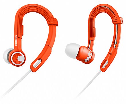 Fone de Ouvido Intra-Auricular Esportivo Actionfit Philips SHQ3300OR/00 - Gancho ajustável - Cabo reforçado - Conector P2 - Laranja