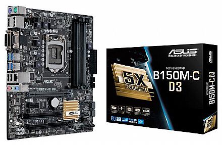 Placa Mãe Asus B150M-C D3/BR (LGA 1151 - DDR3) - Chipset Intel B150